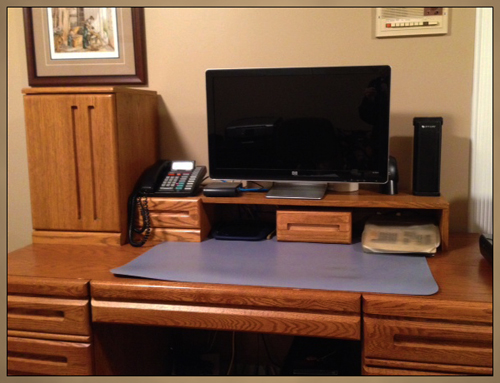 Custom Furniture - Oak Desk Hutch built for existing computer desk