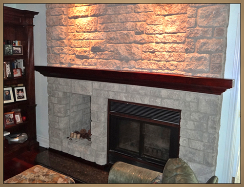 Wood Mantel Shelf for stone fireplace