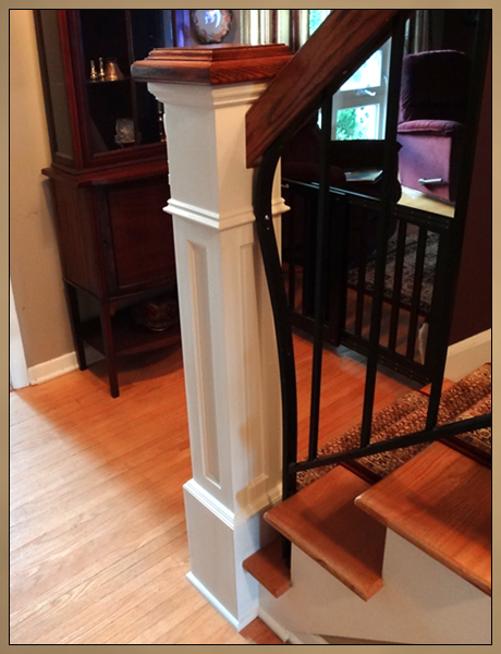 Custom Newel Post side back view